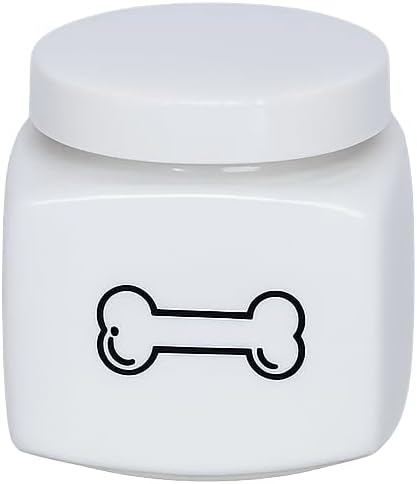Handmade Square Porcelain Ceramic Pet Urn with Bone Print ??Unique Decorative Memorial Keepsake for Small Dogs, Cats or Fur Babies, Holds Pets Up to 20 lbs, Indoor & Outdoor Display Tribute