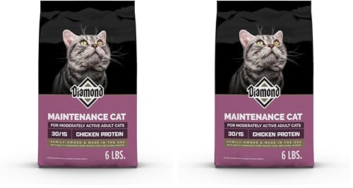 Diamond Maintenance Cat Dry Food 30/15 for Moderately Active Adult Cats 6lb Bag (Pack of 2)