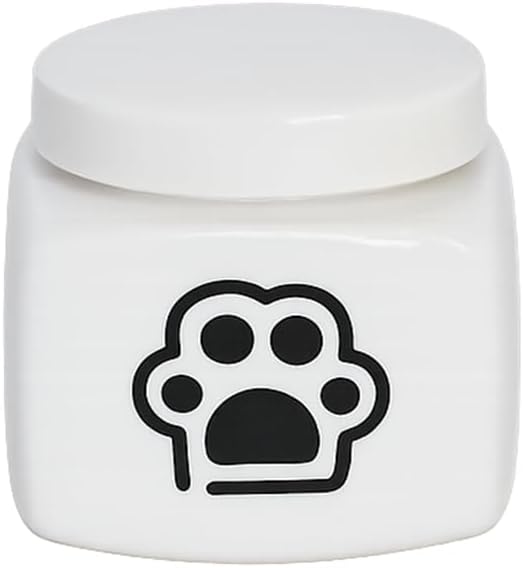 Handmade Square Porcelain Ceramic Pet Urn with Paw Print ??Unique Decorative Memorial Keepsake for Small Dogs, Cats or Fur Babies, Holds Pets Up to 20 lbs, Indoor & Outdoor Display Tribute