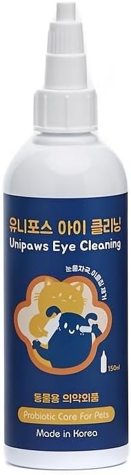UNIPAWS Pet Tear Stain Remover & Eye Area Cleaner ??Vet-Recommended Grooming Solution for Dogs & Cats ??Reduces Stains, Comforts Watery, Itchy Eyes ??Probiotic & Plant-Based Formula, 5.1 fl oz