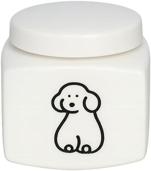 Handmade Square Porcelain Ceramic Pet Urn with Puppy Pattern ??Unique Decorative Memorial Keepsake for Small Dogs, Cats or Fur Babies, Holds up to 20 lbs, Indoor & Outdoor Display Tribute