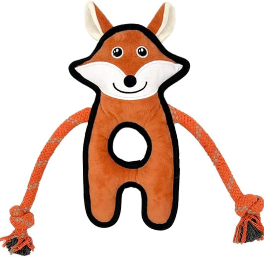 Pet Fox Rope & Plush Dog Toy - Interactive Tug Toy for Dogs | Eco-Friendly REPT Material | Durable for All Breeds