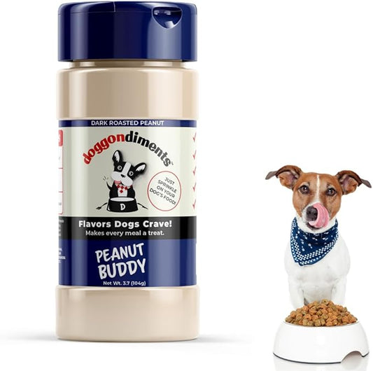 Peanut Buddy Roasted Peanut Flavor Dog Food Topper, Fun People Food Flavors, Made in USA, Non-GMO, No Added Salt
