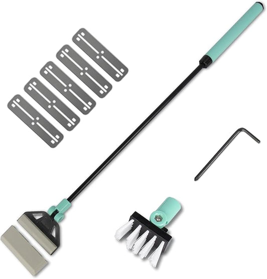 UPETTOOLS Aquarium Algae Scraper Cleaner with 5 Stainless Steel Blades ??Fish Tank Glass Cleaning Brush for Easy Tank Maintenance