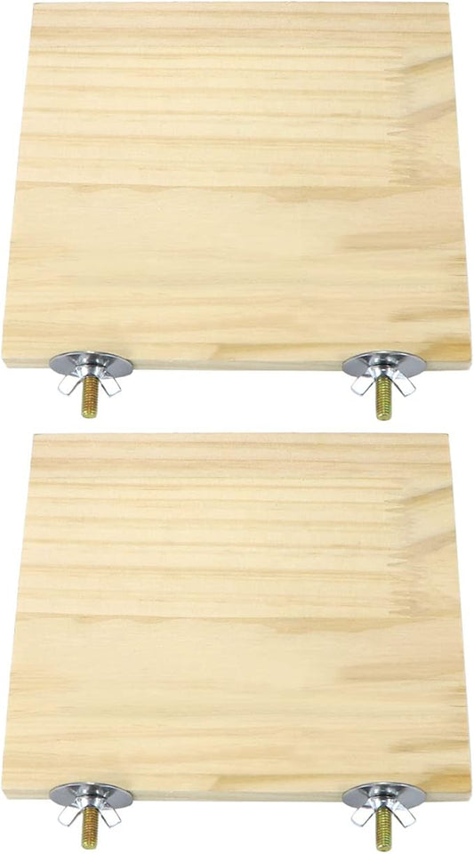 2pcs Bird Perch Platform Flat Stand Beak Paw Grinding Wood for Parrot Parakeet Cockatiel Lovebird Conure Finch Budgie