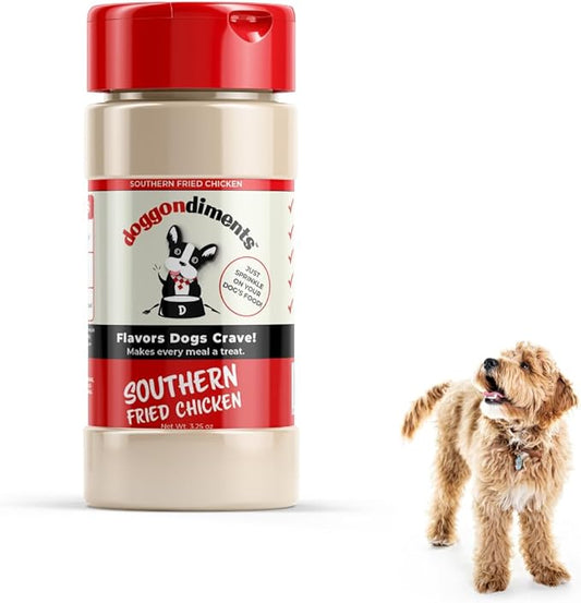 Southern Fried Chicken Flavor Dog Food Topper, Fun People Food Flavors, Powder, Dog Condiments for Meals, Dog Food Toppers for Dogs for Small & Large Breeds,