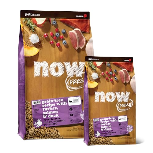 Now Fresh Grain Free Dry Cat Food Recipe for Senior Cats With Real Meat and Fish for Protein - 16lb and 3lb - Value Bundle (pack of 2)