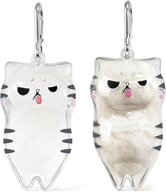 UTEE Cat Hair Keepsake Locket, Pet Hair Memory Charm for Cats, Transparent Fur Storage Pendant, Memorial Gift for Cat Owners