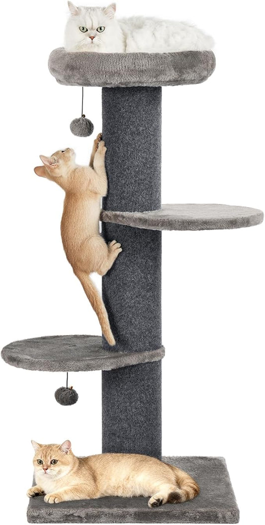 Cat Craft Cat Scratching Post with Bed Carpet Scratching Post with Perch Cat Pole for Indoor Cats Cat Tree Tower, Dark Grey
