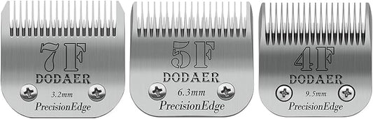 Size 7F/5F/4F Detachable Pet Dog Grooming Blades of Stainless Steel,Compatible with Andis,Oster A5,Wahl KM10 Series,3 Count