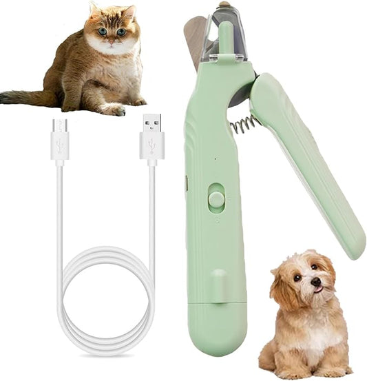 2 In 1 Pet Nail Clipper and Grinder, Professional Electric Rechargeable Nail Fast Trimmer, Painless, Claw Care Grooming, Smoothing, Silent-Shockproof, For Small, Large Dogs & Cats, upgraded (Green)