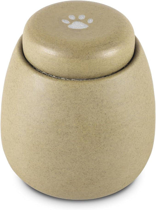 Pet Urns for Cats?�Small Dogs and other Small Animals,Ceramic Urns (M: 800ml/weight of pet alive 20-40IBS, Paw print)