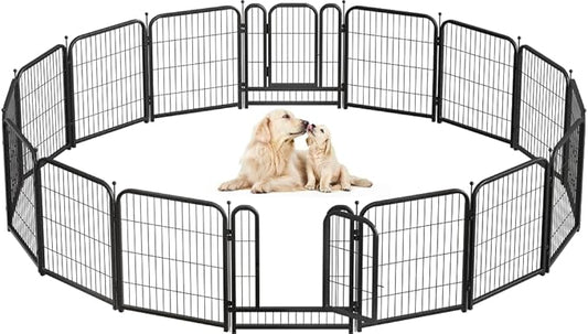 Dog Playpen 8/16 Panels 32" Height Heavy Duty Dog Fence Puppy Pen for Large Medium Small Dogs Indoor Outdoor Foldable Pet Exercise Pen