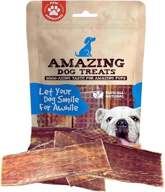 Amazing Dog Treats - Beef Esophagus Jerky for Dogs (5-6 Inch - 50 Pc/Pack) - Gullet Dog Chews