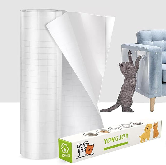 Anti-Cat Scratch Furniture Protector, Flexible Sticky Couch Corner Guard, Thicken Vinyl Cat Scratch Tape (316" x 11.8")