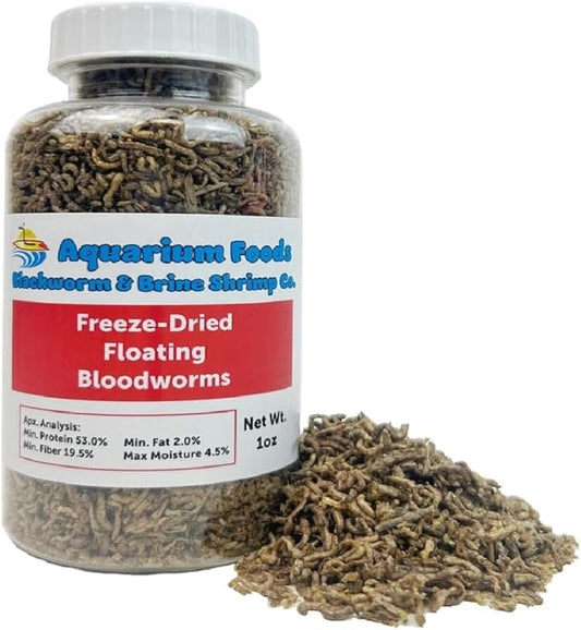 Aquatic Foods Inc. Freeze-Dried Bloodworm Powder & Particles for Tropical Fish Fry, Babies, Guppies, Tetras, Bettas, Nano Fish??oz Bottle