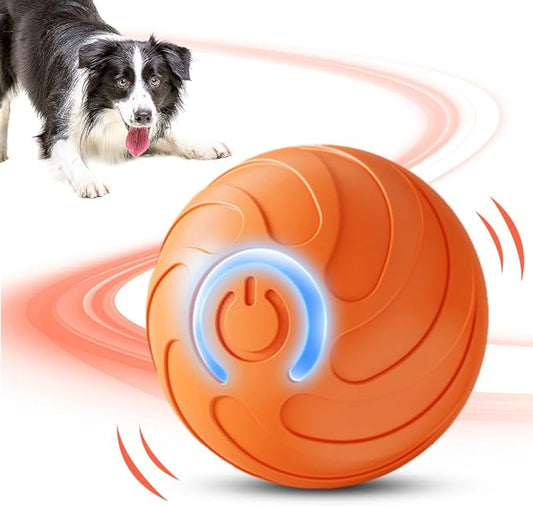 Upgraded Interactive Dog Ball, 2025 New Activated Automatic Rolling Balls for Dogs, Self Moving Vibrating Smart Jumping Bouncing and Rotating Pets Toy to Keep Them Busy (New - Orange)