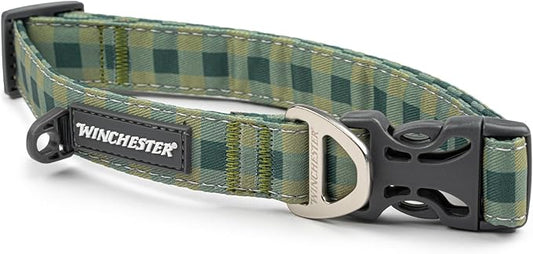 Winchester Printed Designer Dog Collar, Buffalo Green, M