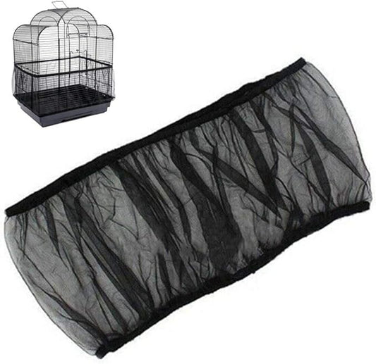 Universal Bird Cage Seed Catcher,Seed Catcher Guard Net Cover,Parrot Nylon Mesh Net Cover,Soft Airy Cage Net Stretchy Skirt for Round Square Cage