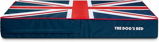 The Dog?™s Bed Orthopedic Memory Foam Dog Bed, XL Blue & Red Trim UK Center Flag, Pain Relief for Arthritis, Hip & Elbow Dysplasia, Post Surgery, Supportive, Calming, Veterinary Approved