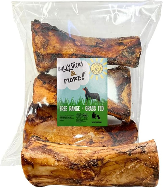 BULLYSTICKS & MORE Jumbo Marrow Bones (8 Count) - Extra Large Bones for Dogs