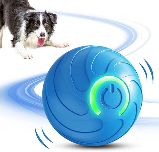 Upgraded Interactive Dog Ball, 2025 New Activated Automatic Rolling Balls for Dogs, Self Moving Vibrating Smart Jumping Bouncing and Rotating Pets Toy to Keep Them Busy (New -Blue)