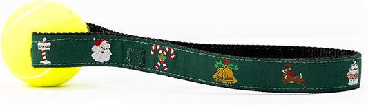 StadiumSpot Christmas Holiday Cheer Tennis Ball Tug Toy, Festive Fetch and Tug Fun for Your Pup, The North Pole