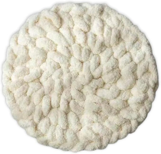 Cat Knitted Bed Mat, Extra-Soft Washable Warm Round Pads Cushions for Indoor Kittens, Cat Trees Towers, Perfect for Kneading and Sleeping (White,Large)