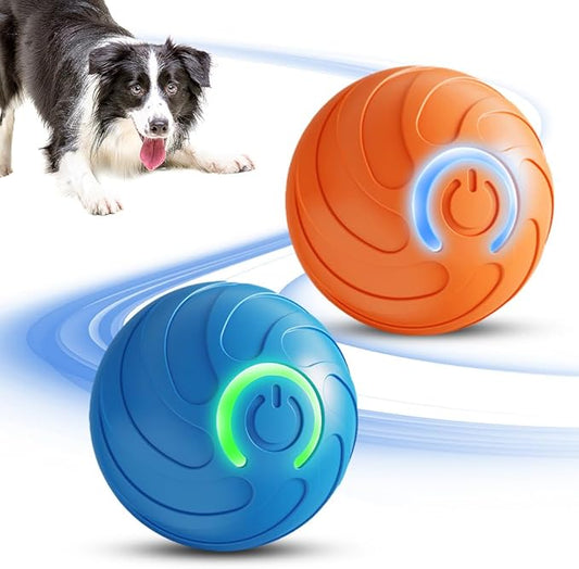 Upgraded Interactive Dog Ball, 2025 New Activated Automatic Rolling Balls for Dogs, Self Moving Vibrating Smart Jumping Bouncing and Rotating Pets Toy to Keep Them Busy (New - 2PC)