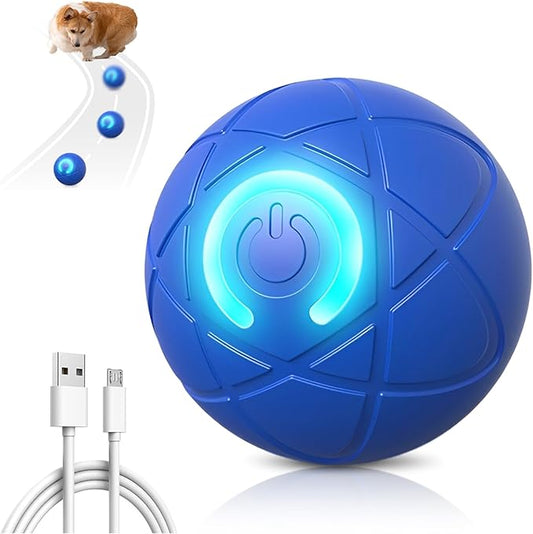 Upgraded Interactive Dog Ball, 2025 New Activated Automatic Rolling Balls for Dogs, Self Moving Vibrating Smart Jumping Bouncing and Rotating Pets Toy to Keep Them Busy (HOT - Blue)