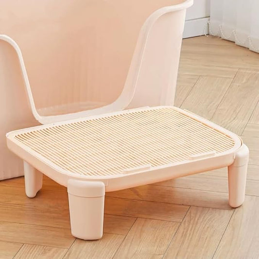 Cat Litter Mat Litter Trapping Mat,19.69"X15.95"X5.90"Litter Box Mat,Waterproof Cat Mats for Litter Large,Easy Clean,Non-Slip Litter Mat for Cat,Urine-Proof Kitty Litter Catcher Mat,Washable (Cream)