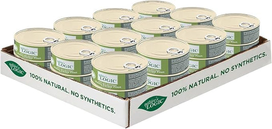 Nature's Logic Grain-Free Canned Dog Food - 95% Animal Proteins - 100% Natural Wet Dog Food Cans - No Common Allergens - All Life Stages - Ideal for Sensitive Dogs - Turkey (13.2 oz, 12 pack)