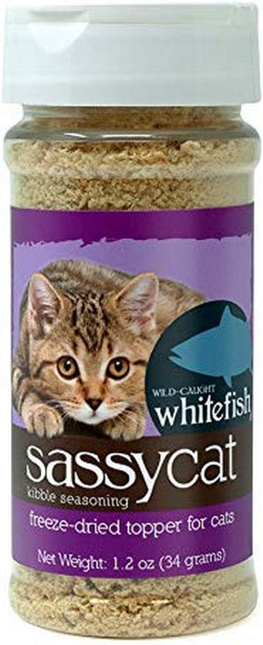 Herbsmith Sassy Cat Kibble Seasoning ??Freeze Dried Whitefish ??Cat Food Topper for Picky Eaters ??Wild-Caught Whitefish