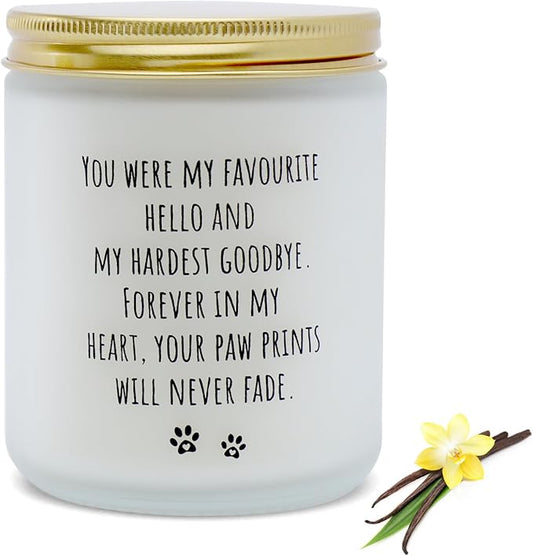 Vanilla Scented Pet Memorial Candle,Loss Sympathy Gift for Pet Friends, Remembrance Gift for Dog Lovers, Thoughtful Keepsake for Cherished Pets