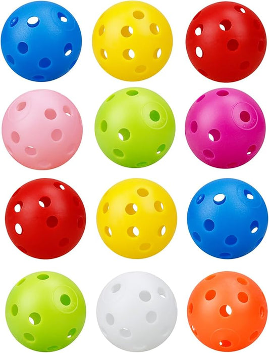 12Pcs Cat Ball Toy, Low Noise No Bells Holey Plastic Cat Balls, Funny Interactive Cats Toys for Indoor Cats, Firm Toy Balls for Kitten Puppy Ferret Bird (1.65")