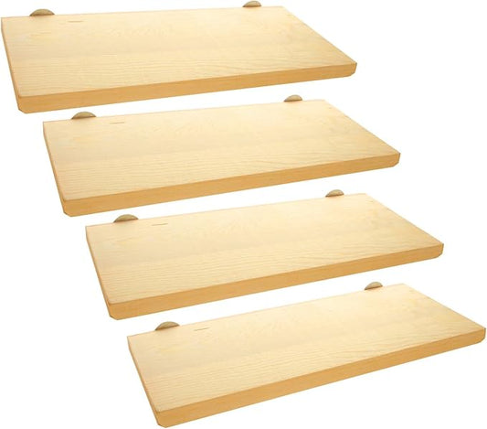 4 Pack 5 x 12 Inches Bird Perches - Natural Wooden Flat Bird Perch - Rectangle Bird Perch Stand Platform for Parrot, Budgies, Parakeet, Cockatiels, Conure, Lovebirds