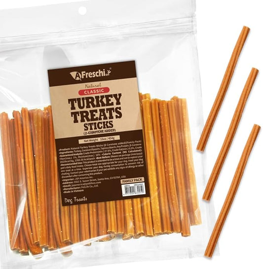 AFreschi Turkey β-Carotene Stick Dog Treats ??16 oz, USA-Sourced Trukey, All-Natural, Hypoallergenic, Low-Fat, Healthy & Easily Digestible, Puppy & Training Snack