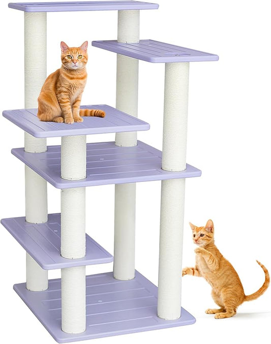 5 Level Cat Tree for Outdoor and Indoor Cats,Large Cat Tower with Scratching Posts 46 inches