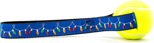 StadiumSpot Christmas Holiday Cheer Tennis Ball Tug Toy, Festive Fetch and Tug Fun for Your Pup, Christmas Lights