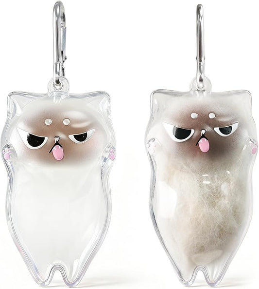 UTEE Cat Hair Keepsake Locket, Pet Hair Memory Charm for Cats, Transparent Fur Storage Pendant, Memorial Gift for Cat Owners