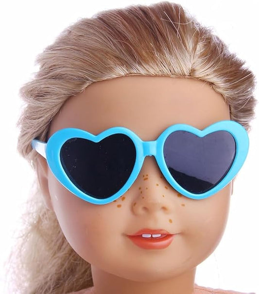 Pet Heart Sunglasses Photos Props for Dogs and Cats - Cute Sun Flower Glasses for Small Pets Party Decor and Accessories (Light Blue)