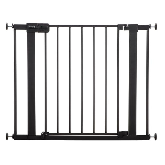 Safety 1st Easy Install Baby Gate for Doorways, Auto-Close Pressure-Mounted Magnetic Latch, Indoor Dog Gates, No Drilling, Fits 29"-38", Black