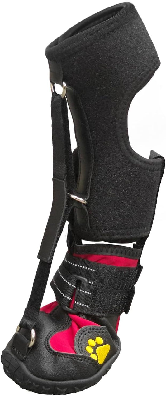 Strap-On Drop Foot Brace (No Knuckling Boot Brace) for Dogs??Corrective Dog Shoes to Safely Lift Toes for Foot Issues, Arthritis, and improving Walking gait in Dogs(XS)