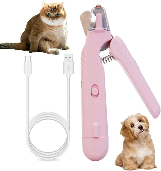 2 In 1 Pet Nail Clipper and Grinder, Professional Electric Rechargeable Nail Fast Trimmer, Painless, Claw Care Grooming, Smoothing, Silent-Shockproof, For Small, Large Dogs & Cats, upgraded (Pink)