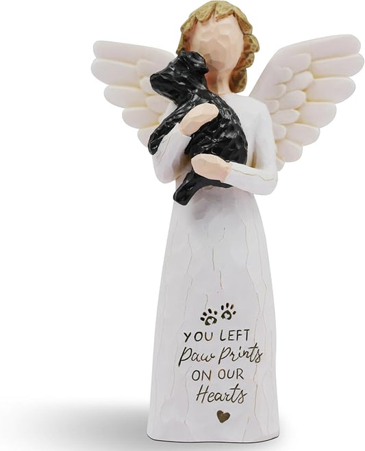 BORLESTA Pet Dog Memorial Gifts for Loss of Dog Mom Gifts for Women, Pet Loss Sympathy Gift, Pet Memorial, Bereavement Gifts Dogs Angel Figurines (Black)