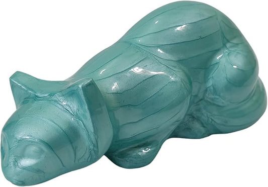 Cat Memorial Urn, Beautiful Container For Ashes - Cremation Keepsake For Remembering Pets - Decorative Cat Urn-Black,Purple Finish Urn 42 Cubic Inch Capacity-Urn For Cat Ashes (Sea Green)