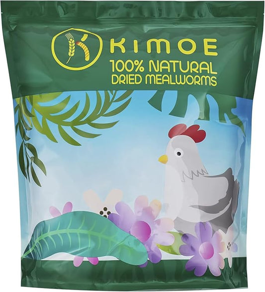 kimoe Non-GMO Bulk Dried Mealworms 5lbs Bag for Chickens, Ducks & Wild Birds ??100% Natural High-Protein Feed to Boost Egg Production, Feather Health & Immunity