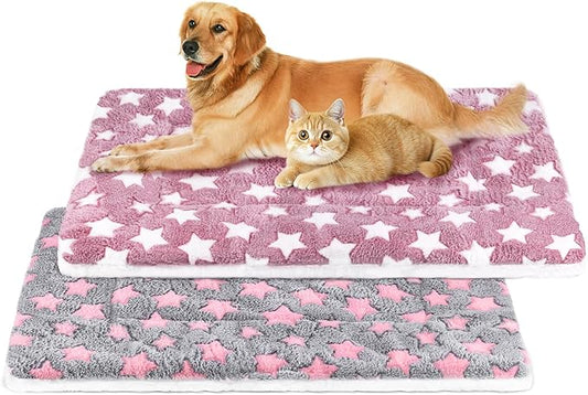 2 Pcs Self Warming Cat Bed, Self Heating Pet Mat for Cats & Dogs Soft Calming Cat Bed Mat Reflects Body Heat Warm Washable Pet Pad for Crates, Floors, Indoor, Outdoor (31×23.6 Inch)