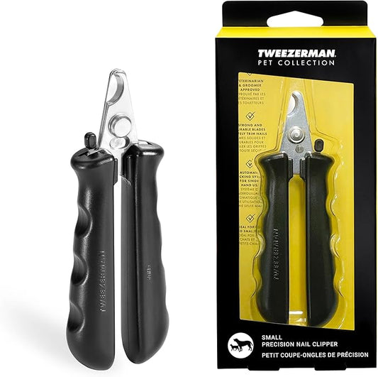 Tweezerman Small Nail Clippers for Dogs & Cats, Manual Professional Dog & Cat Nail Trimmer with Ergonomic Handle