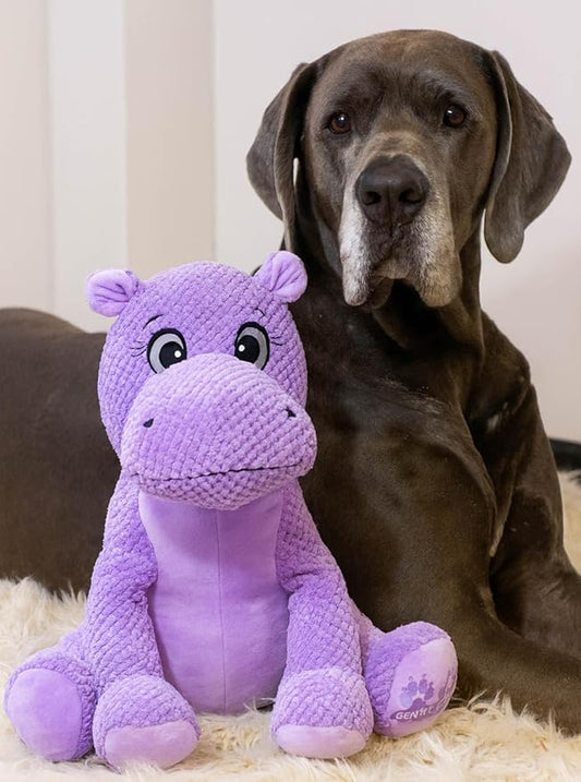 Gentle Giants Plush Hippo Dog Toy | Heavy Duty Dog Toys for Large Dogs Dog Enrichment Toys for Large Dogs | Dog Toys Without Squeakers